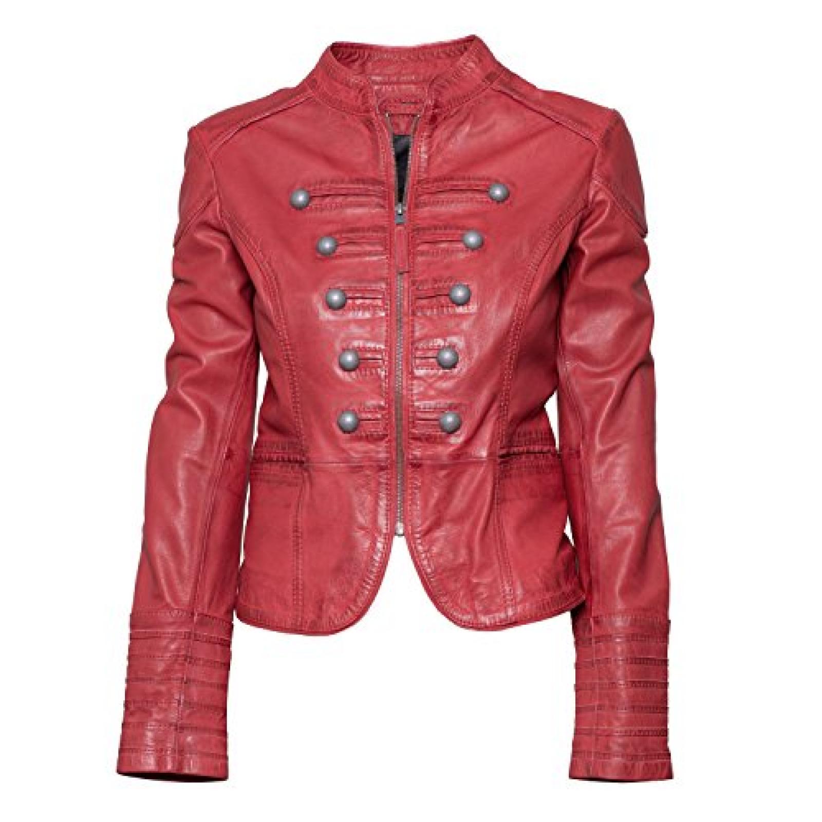 Trachtenjacke "Kitzb&uuml;hl" von MaraMahr aus weichem Lammleder f&uuml;r Damen in rot 